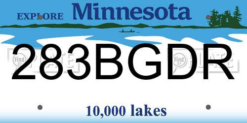 283BGDR Minnesota License Plate