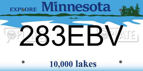 283EBV Minnesota License Plate