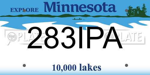283IPA Minnesota License Plate