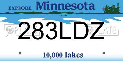 283LDZ Minnesota License Plate