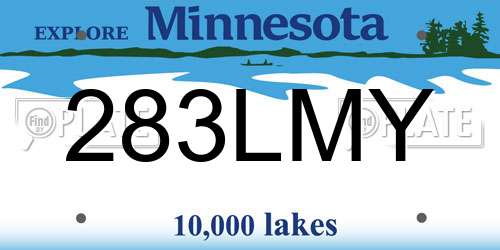 283LMY Minnesota License Plate