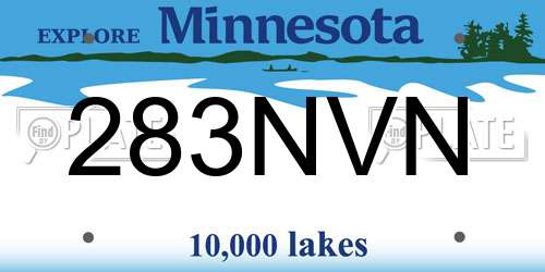 283NVN Minnesota License Plate
