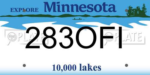 283OFI Minnesota License Plate