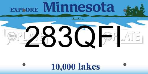 283QFI Minnesota License Plate