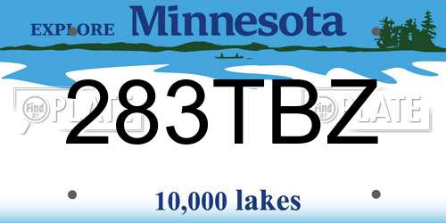 283TBZ Minnesota License Plate
