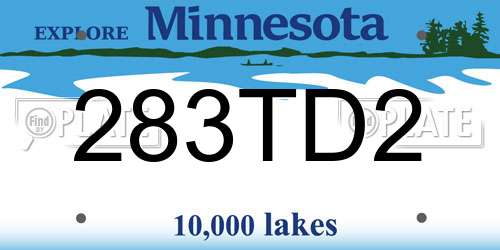 283TD2 Minnesota License Plate
