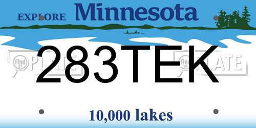 283TEK Minnesota License Plate