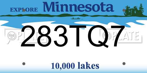 283TQ7 Minnesota License Plate