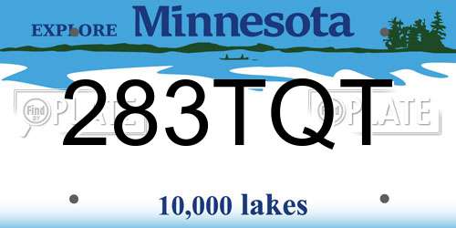 283TQT Minnesota License Plate