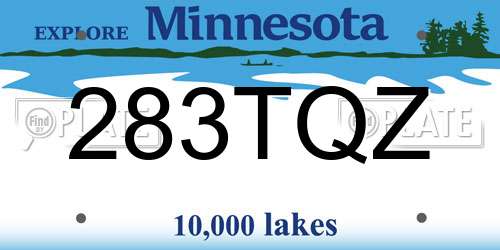283TQZ Minnesota License Plate