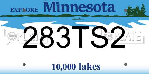 283TS2 Minnesota License Plate