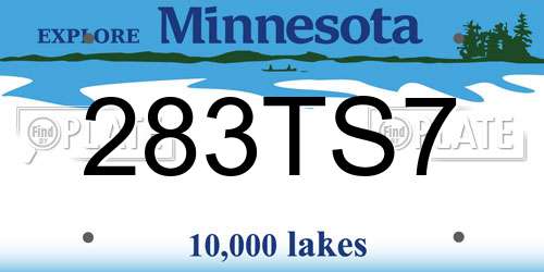 283TS7 Minnesota License Plate