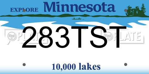 283TST Minnesota License Plate