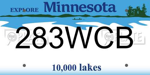 283WCB Minnesota License Plate