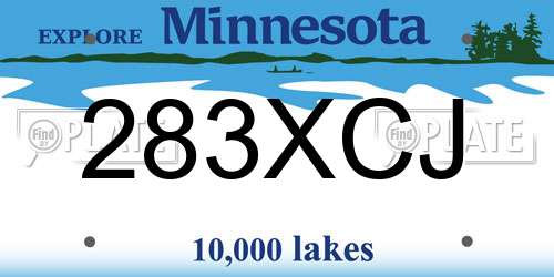 283XCJ Minnesota License Plate