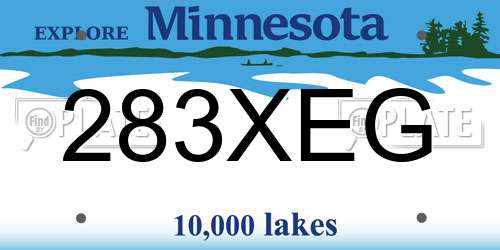 283XEG Minnesota License Plate