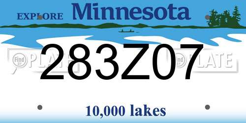 283Z07 Minnesota License Plate