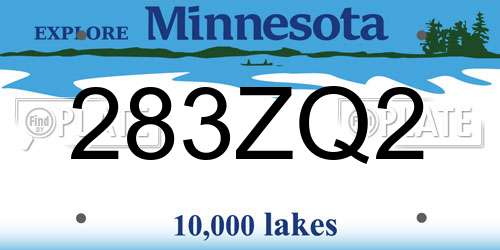 283ZQ2 Minnesota License Plate