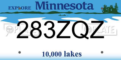 283ZQZ Minnesota License Plate