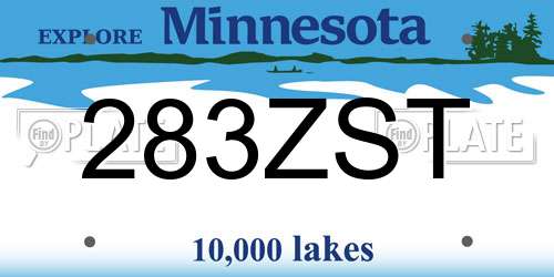 283ZST Minnesota License Plate