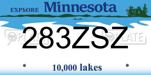 283ZSZ Minnesota License Plate
