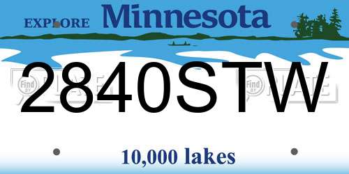 2840STW Minnesota License Plate