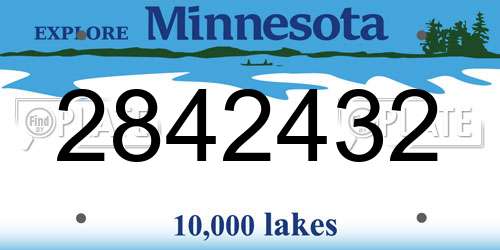 2842432 Minnesota License Plate