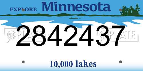 2842437 Minnesota License Plate