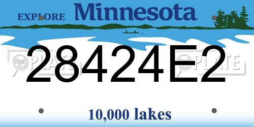 28424E2 Minnesota License Plate