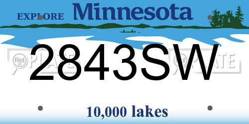 2843SW Minnesota License Plate