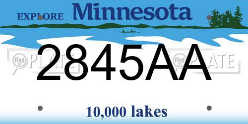 2845AA Minnesota License Plate