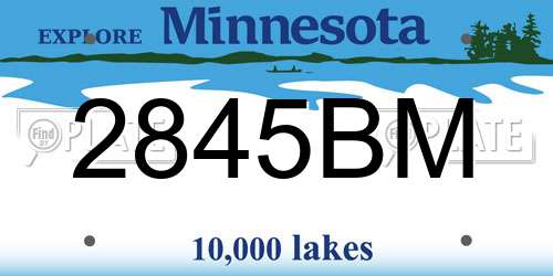 2845BM Minnesota License Plate