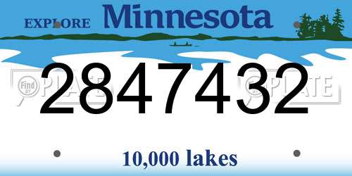 2847432 Minnesota License Plate