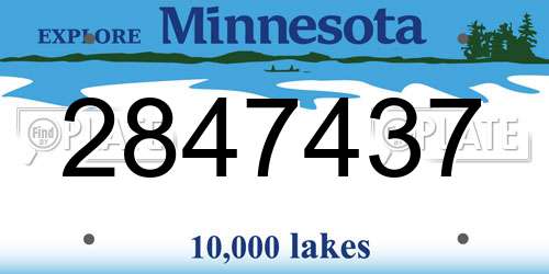 2847437 Minnesota License Plate