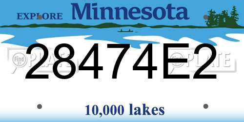 28474E2 Minnesota License Plate