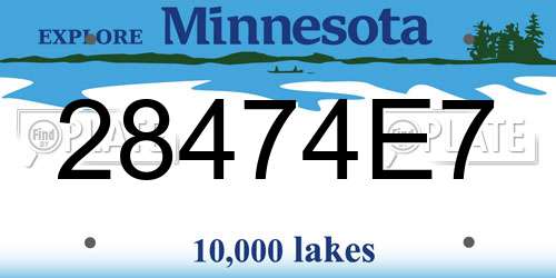 28474E7 Minnesota License Plate