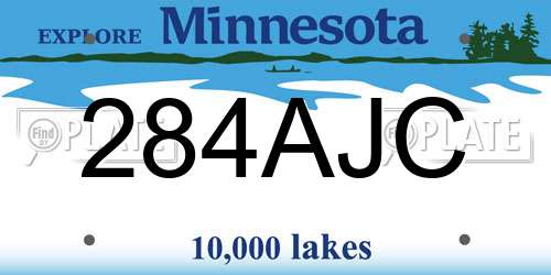 284AJC Minnesota License Plate