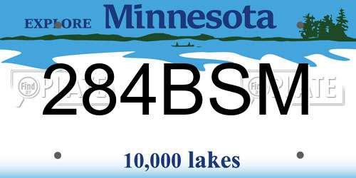 284BSM Minnesota License Plate