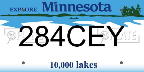 284CEY Minnesota License Plate