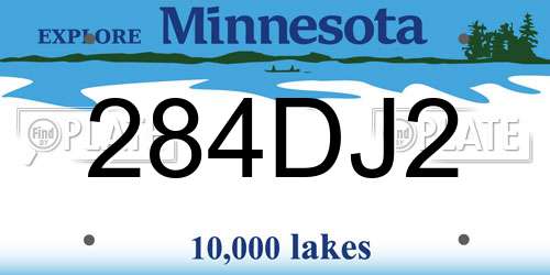 284DJ2 Minnesota License Plate