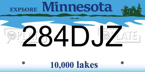 284DJZ Minnesota License Plate