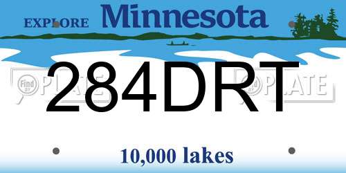 284DRT Minnesota License Plate