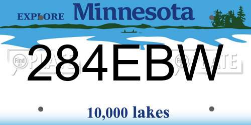 284EBW Minnesota License Plate