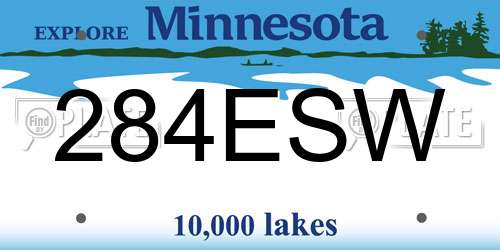 284ESW Minnesota License Plate