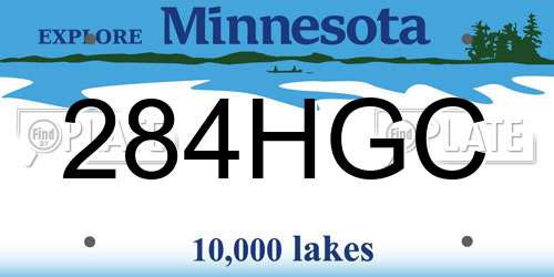 284HGC Minnesota License Plate