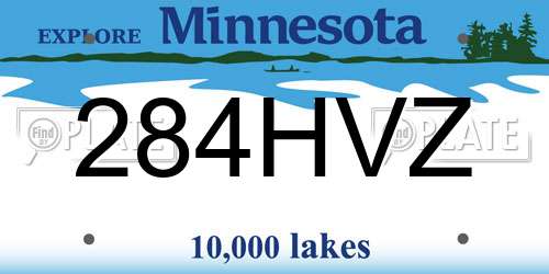 284HVZ Minnesota License Plate