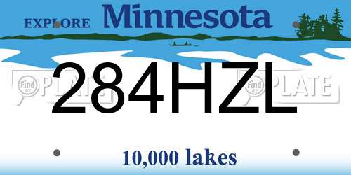 284HZL Minnesota License Plate
