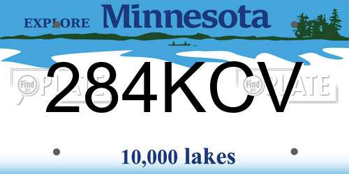 284KCV Minnesota License Plate