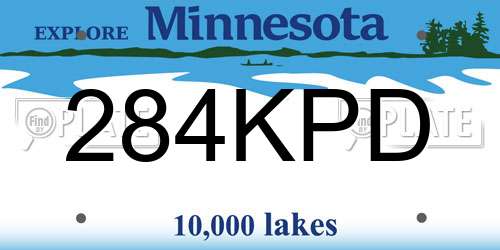284KPD Minnesota License Plate