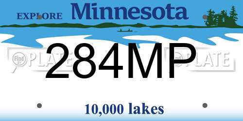 284MP Minnesota License Plate